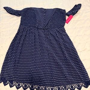 Xhilaration Blue and White Polka Dot Dress